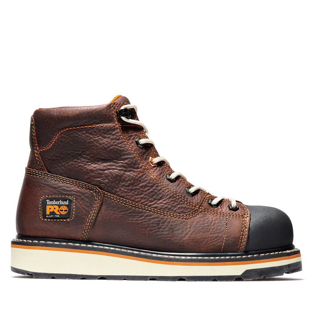 Bocanci De Muncă Timberland Barbati Maro/Negrii - Pro® Gridworks 6" Alloy Toe - Romania - DMQJPS740